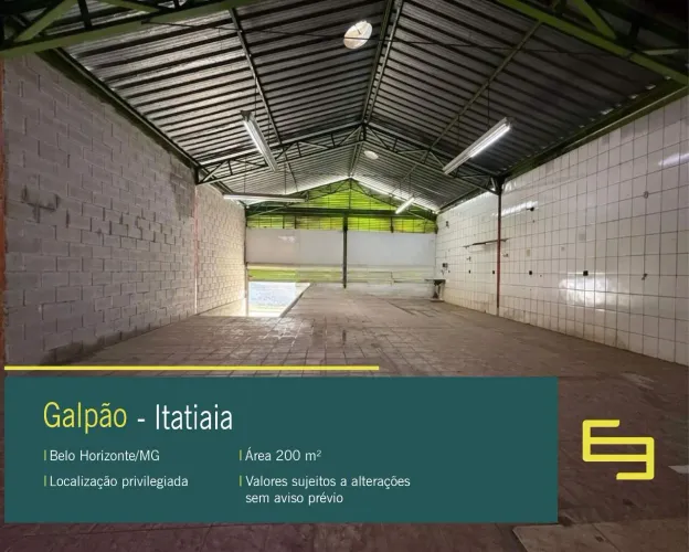 Galpão para alugar em Belo Horizonte MG no bairro Itatiaia.