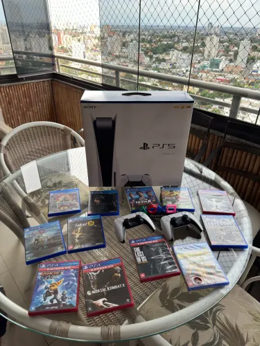 PLAYSTATION 5 COMPLETO + 2 CONTROLES + 12 JOGOS