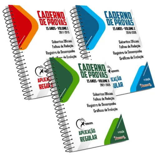 Planneriz | 3 Cadernos De Provas ENEM 15 Anos (2011-2025)