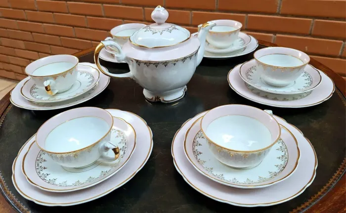 Jogo de chá porcelanas Real