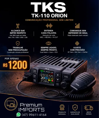 Rádio Pix TKS TK-110 ORION COMUNICAÇÃO PROFISSIONAL SEM LIMITES!