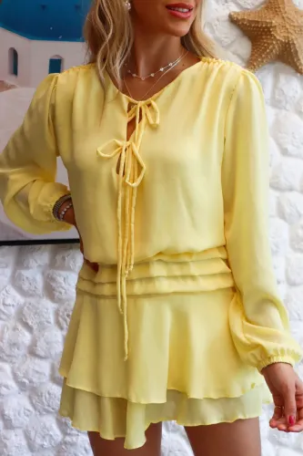 Vestido Camufle amarelo Novo