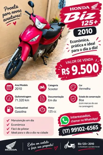 Vendo Biz 125+/2010