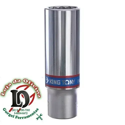 Soquete Estriado Longo 19mm - 1/2" - King Tony KT423019M
