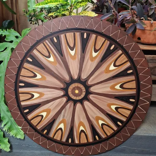 Mandala Artesanal Rústica Madeira