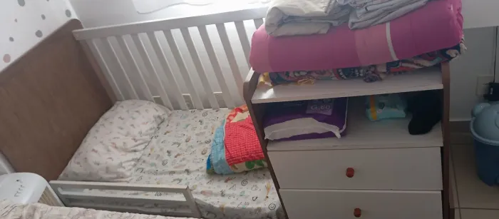Doa-se berço 3 em 1, berço, cama e cômoda
