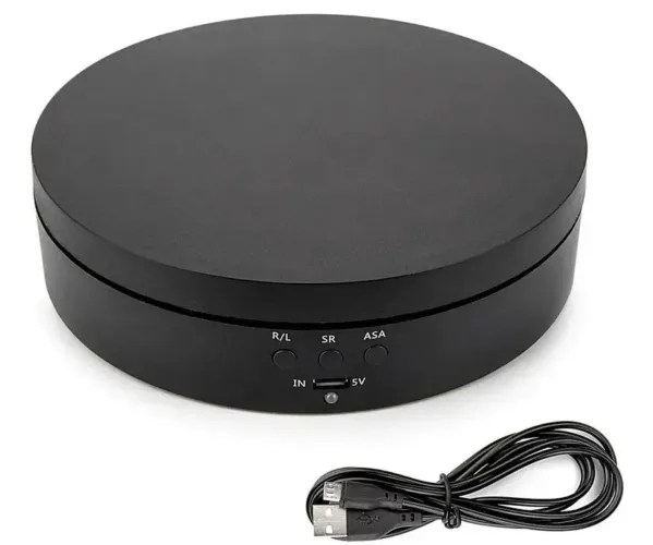 Suporte de Exibição de Mesa Giratório Preto