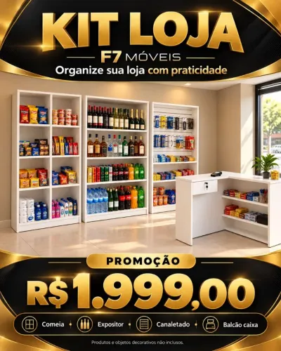 KIT LOJA CM EXPOSITORES/BALCÃO CAIXA MDF NOVO