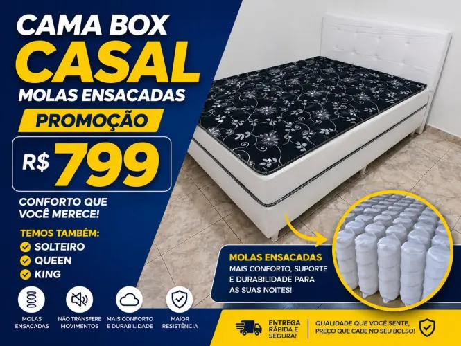 Cama box molas ensacadas