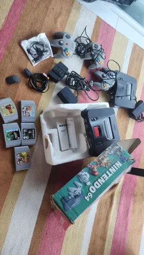 Lote 2 nintendo 64 expansion pack zelda, Mario, star warfare, 3 controles, 3 fontes