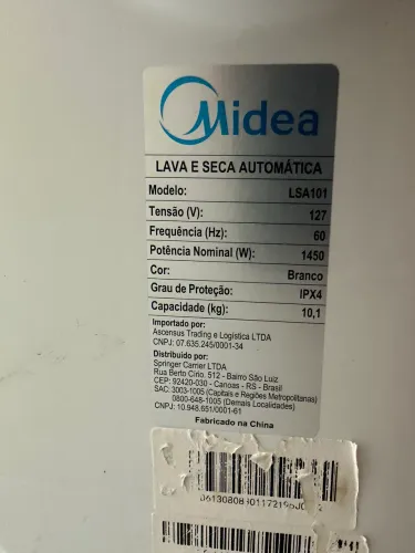 Lava e Seca Midea LSA101 usada