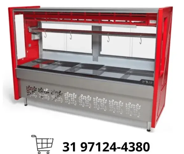 Balcão de Açougue 1,75M Vermelho Polar