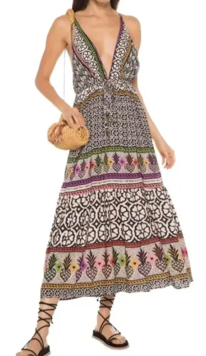 Vestido midi FARM, modelo Amor de Coração P/M