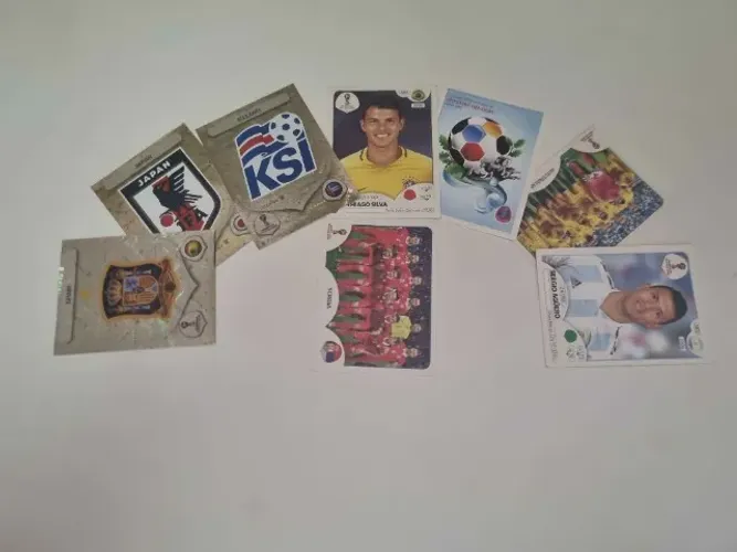 Lote 8 Figurinhas Copa 2018 Panini - Thiago Silva, Agüero e Brilhantes