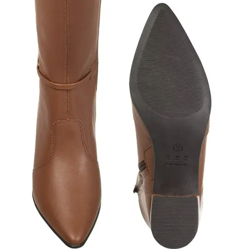 Bota Feminina GiGiL Montaria Cano Alto Bico Fino Salto Bloco