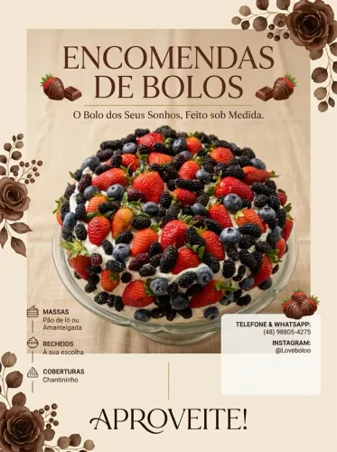 bolos, tortas, doces e salgados 