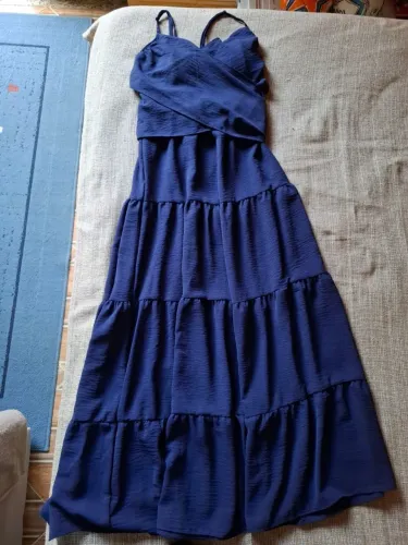 Vestido longo transpassado com amarração nas costas tamanho 38.<br>35,00 reais<br>35,00 reais