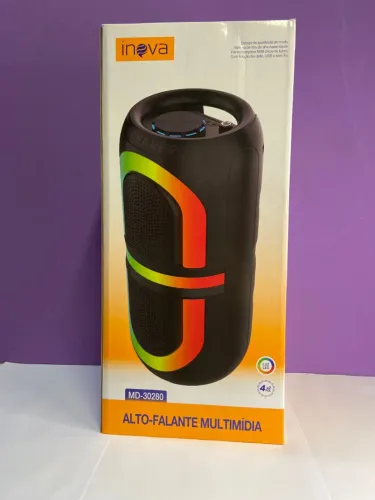 Caixa de Som Alto-Falante Multimídia Bluetooth Led RGB - MD-30280 iNova 