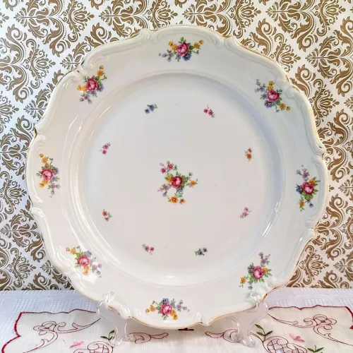 Grande Prato para bolo porcelana polonesa Tielsch Walbrzych