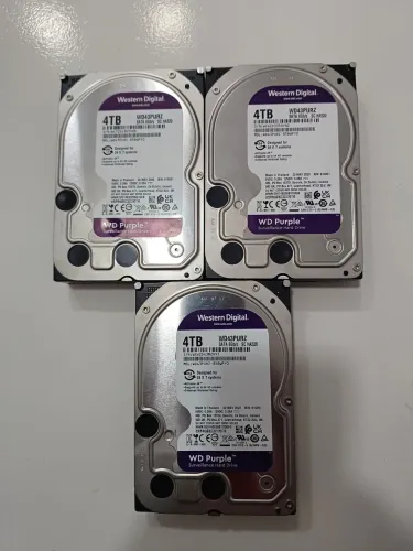3 hds 4tb wd Purple nvr dvr cftv