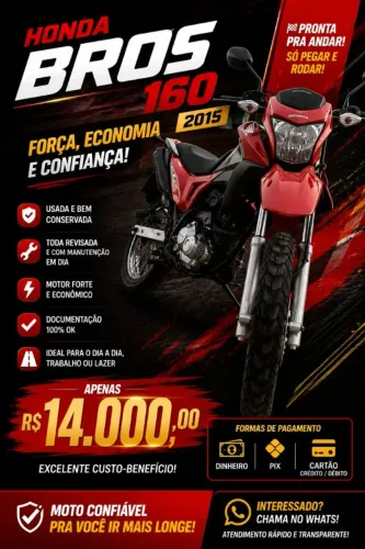 HONDA NXR BROS 160 ESDD 2015 - MUITO BEM CONSERVADA!