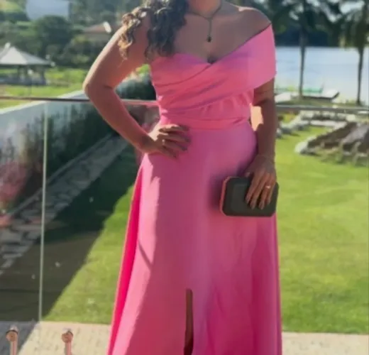 Vestido Madrinha casamento rosa chiclete Alfaiataria 