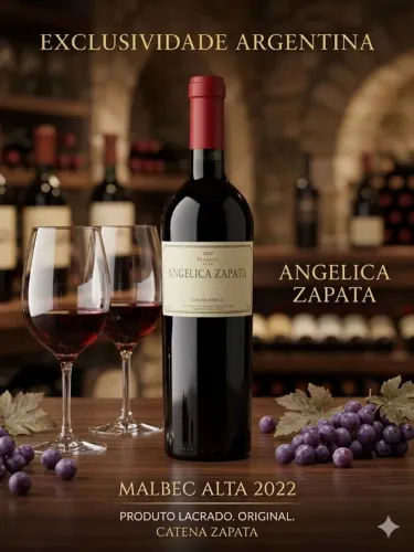 Vinho Argentino Angélica Zapata Malbec Alta Safra 2022 - Lacrado (750ml)