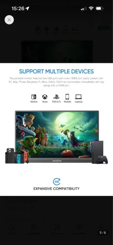 Monitor Portátil ARZOPA Z1C 16,1? Full HD 1080p - USB-C/HDMI
