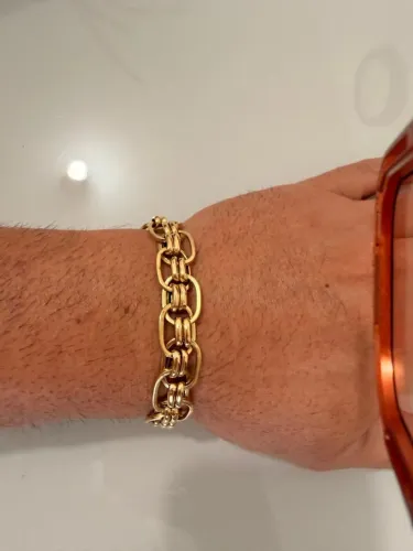 Pulseira de ouro 18 k 750 21g modelo imperador