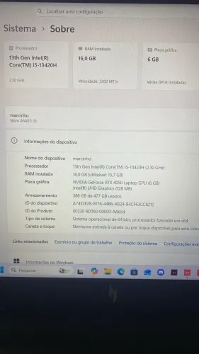 Vendo um notebook Nitro V15 