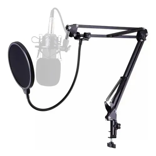 Suporte Articulado para Microfone + Pop Filter