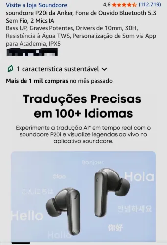 soundcore P20i , Fone de Ouvido Bluetooth 5.3 Sem Fio,