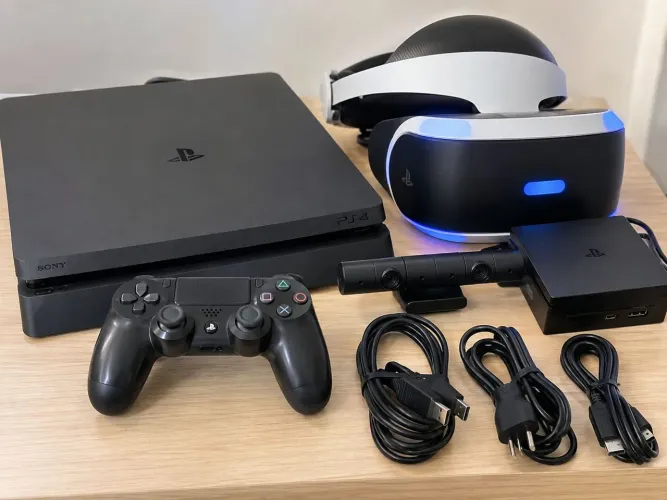 PS4 Slim + PlayStation VR + Jogos + Desb