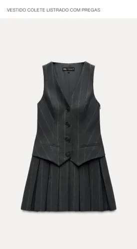 Vestido Zara Alfaiataria Risca de Giz