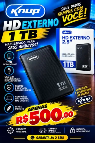 HD EXTERNO MARCA KNUP 1TB