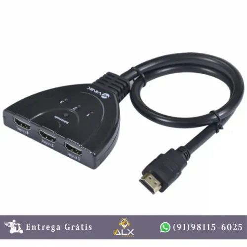 Switch Hdmi 3 Entradas e 1 Saida 1.3v Com Suporte 3d e 1080p *ENTREGA GRÁTIS*