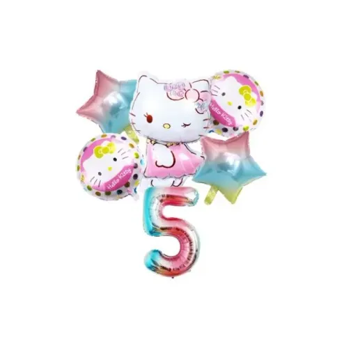 Kit com 6 balões decorativos Hello Kitty 