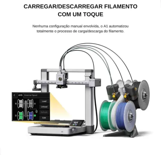 Impressora 3D Bambu Lab A1 Combo AMS Original | 4 Cores | Alta Velocidade + NF e Garantia