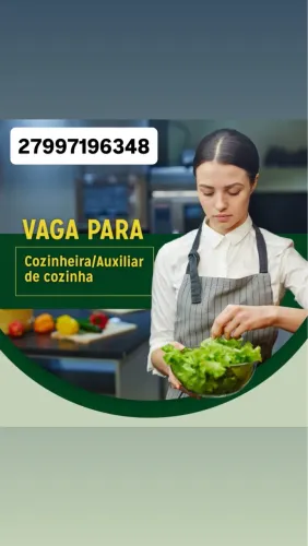 Contrata-se cozinheira e auxiliar de cozinha!! 