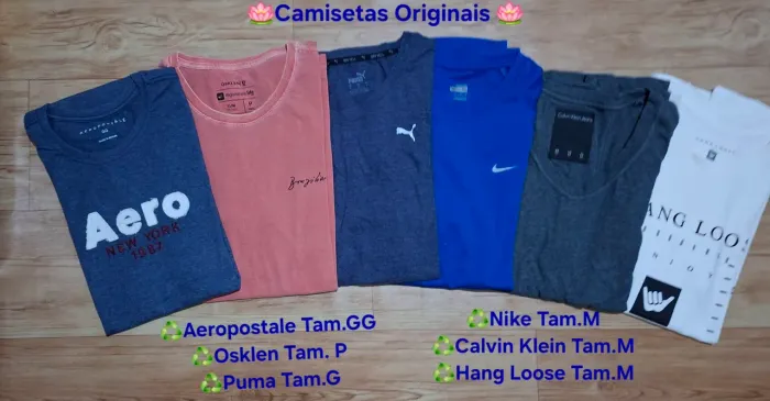 Camisetas Originais - Calvin Klein, Osklen, Puma, Aeropostale, Nike