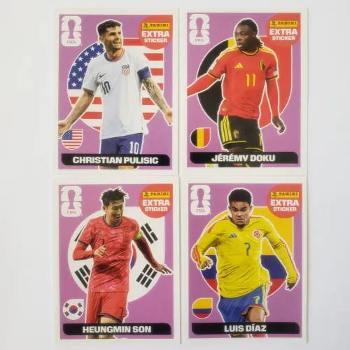 Combo 4 Figurinhas ROXA Panini Extra Stickers Legends Copa do Mundo 2026 FIFA Originais