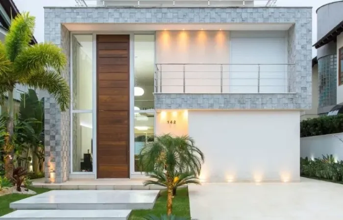 Layout - plantas - Casa moderna com jardim - projetos