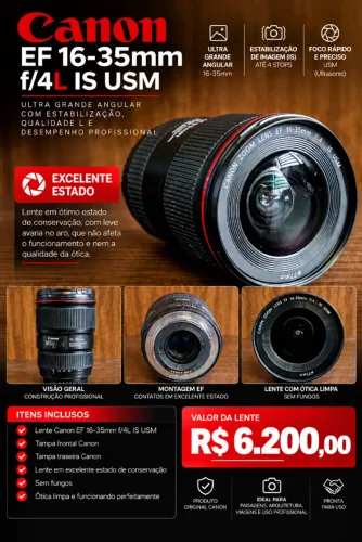Lente Canon EF 16-35mm