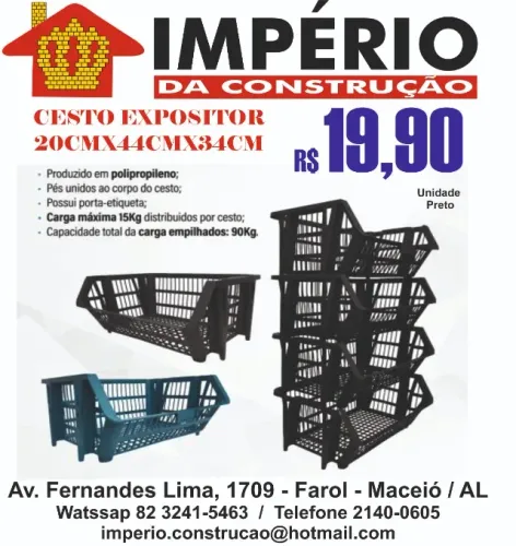 Cesto expositor empilhavel Pequeno