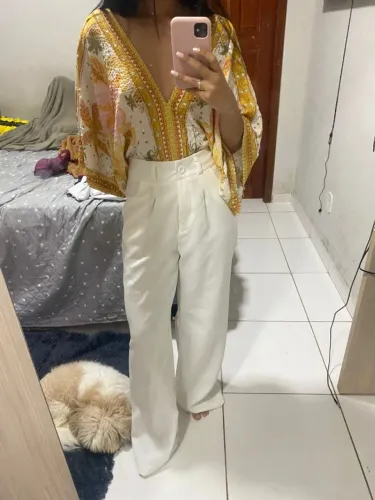 Calça pantalona branca