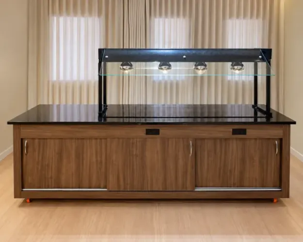 Balcão para buffet Glasart em Granito e MDF