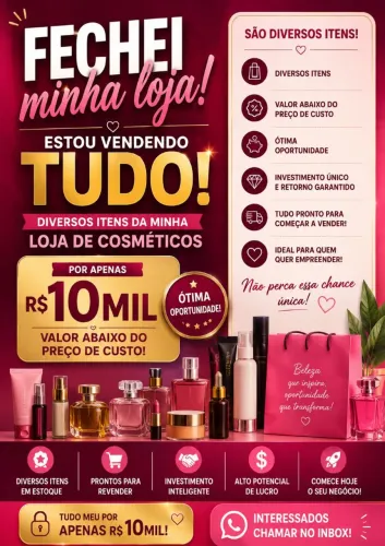Fechei minha loja de cosméticos e estou torrando.