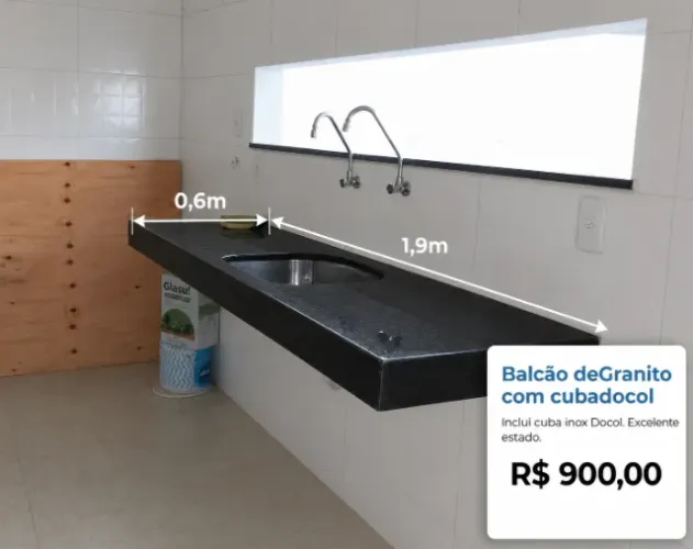 Balcão de Granito com cuba NOVO