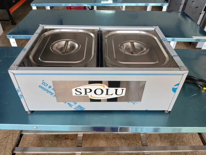 Rechaud Térmico Quente Bancada Inox 2 Cubas 6 Litros