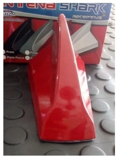 Antena Barbatana Shark Tubarão c sinal radio core vermelho preto Fosco Prata branco agg